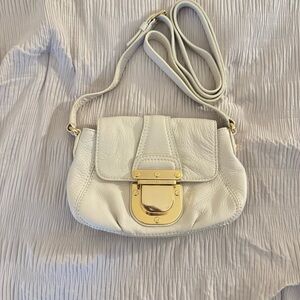 Elegant White Leather Crossbody Bag